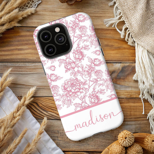 Custom Name French Toile De Jouy iPhone Case V2